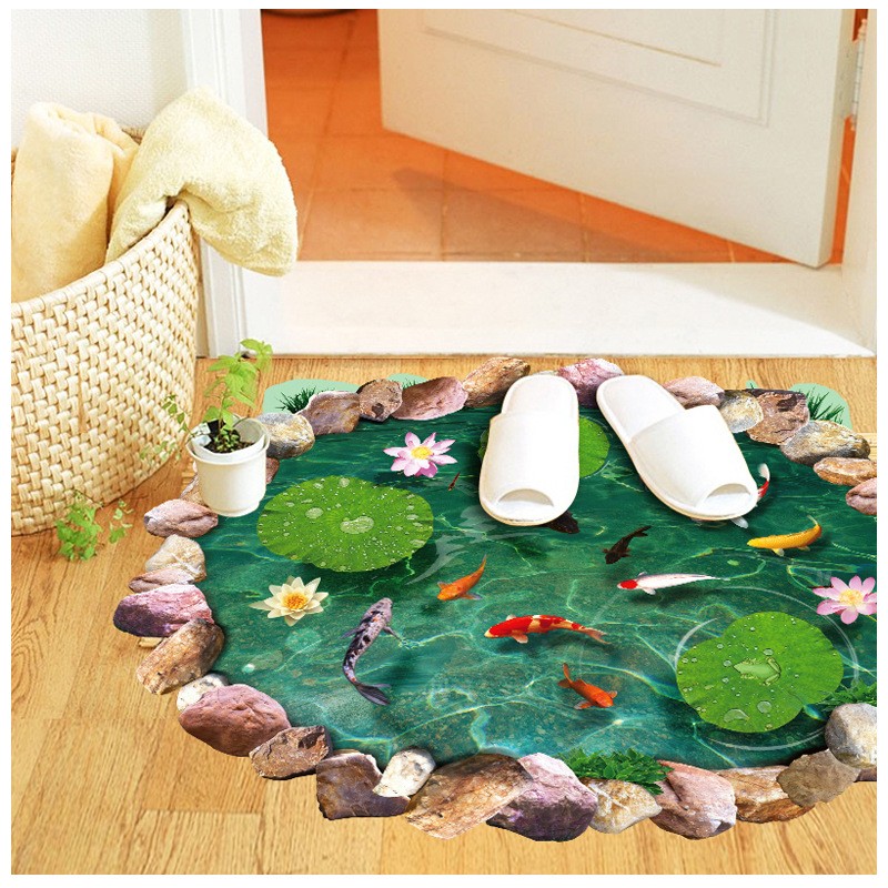 Tranh 3D cá chép trước cửa nhà.jpg