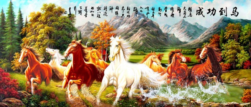 Tranh bát mã 3D vẽ ấn tượng.jpg