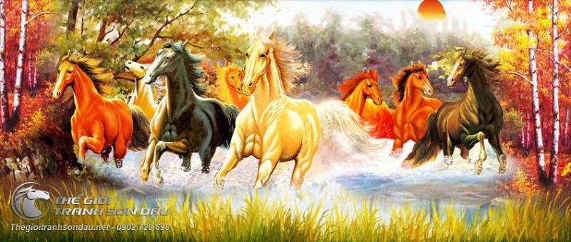 Tranh Bát Mã Trong Rừng Lá Đỏ.jpg