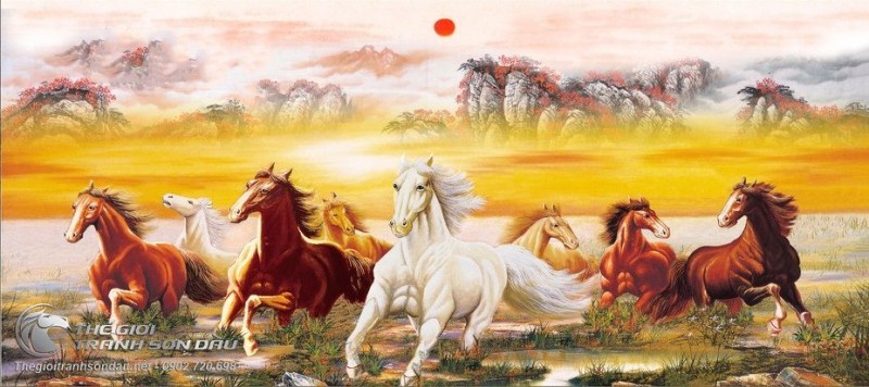 Tranh Bát Mã Truy Phong Cho Phòng Khách.jpg