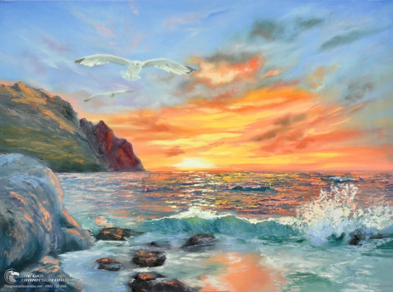 Tranh Biển Và Hoàng Hôn Tuyệt Đẹp.jpg