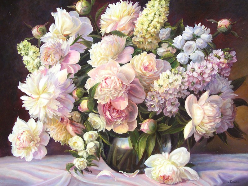 Tranh Bình Hoa Mẫu Đơn Treo Phòng Ngủ.jpg