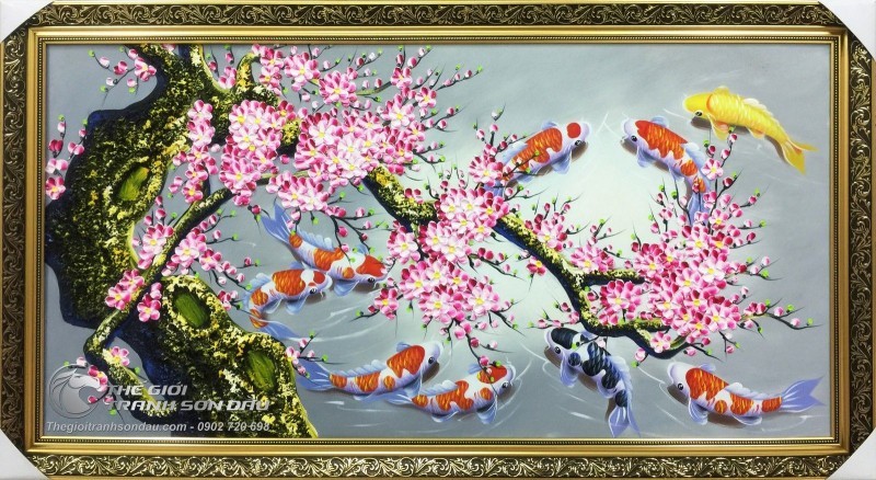 Tranh Cá Chép Phong Thủy Cửu Ngư.jpg