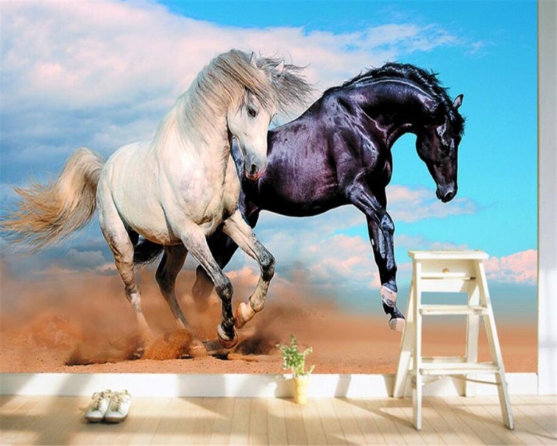 Tranh hắc bạch song mã 3D.jpg