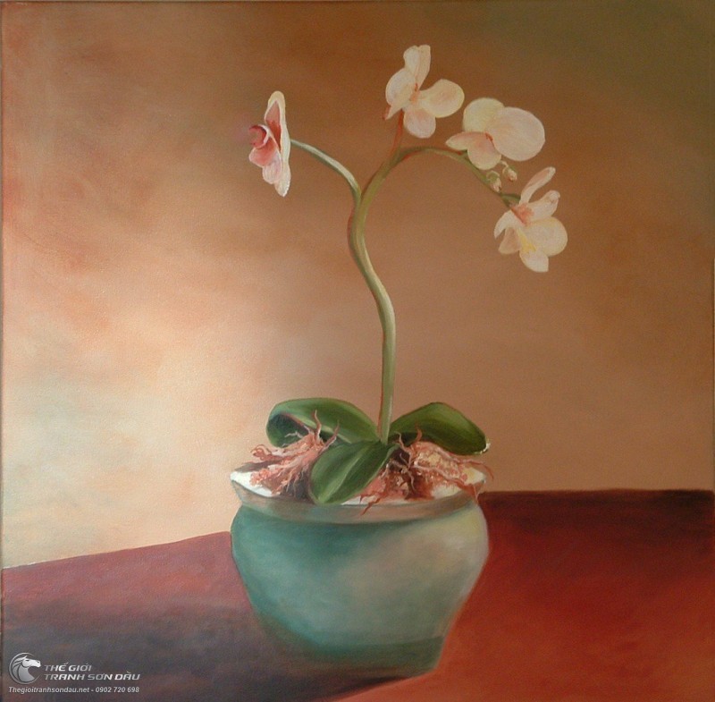 Tranh Hoa Lan Trắng Và Bình Xanh.jpg
