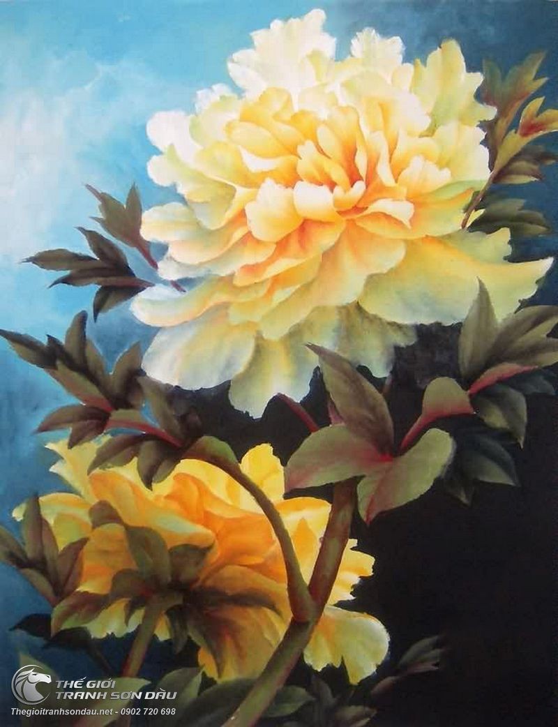Tranh Hoa Mẫu Đơn Màu Vàng.jpg