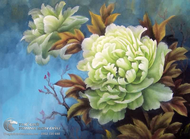 Tranh hoa mẫu đơn màu xanh.jpg