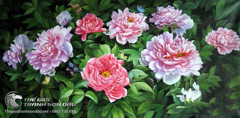 Tranh hoa mẫu đơn và đôi bướm bay lượn.jpg