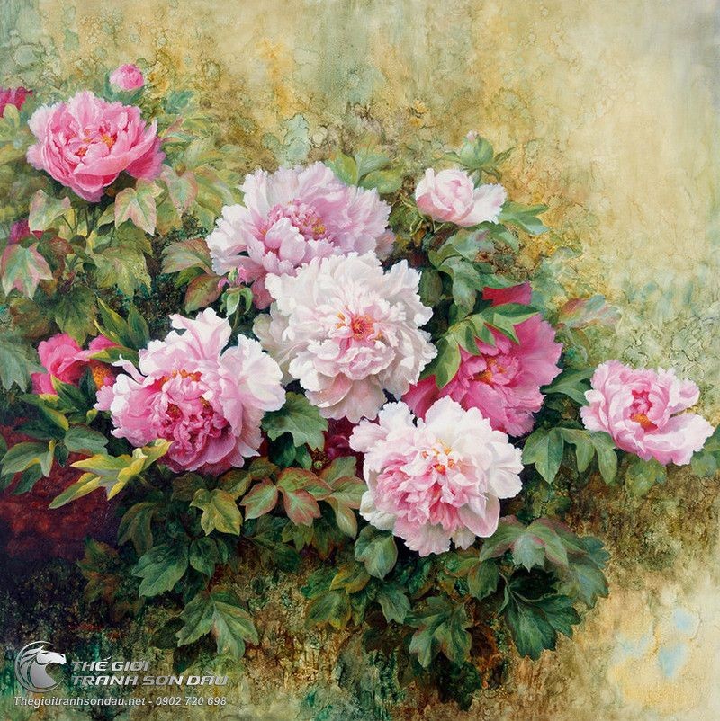 Tranh Khóm Hoa Mẫu Đơn Xinh Đẹp.jpg