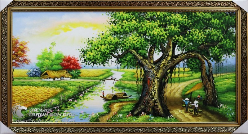 Tranh Phong Cảnh Cây Đa Đầu Làng.jpg