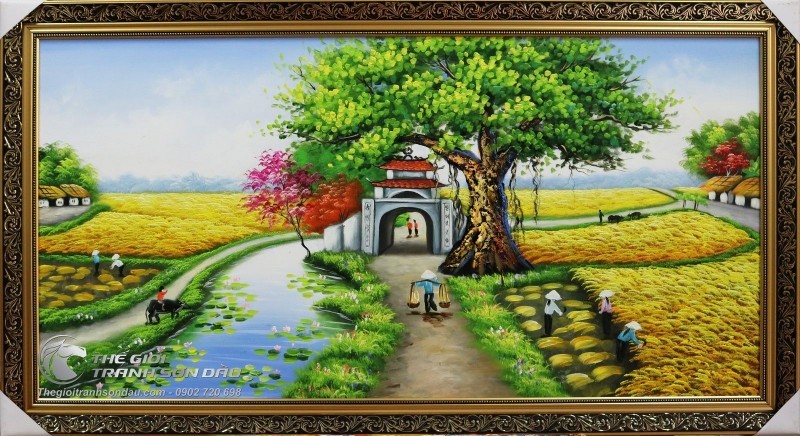 Tranh Phong Cảnh Cổng Làng.jpg