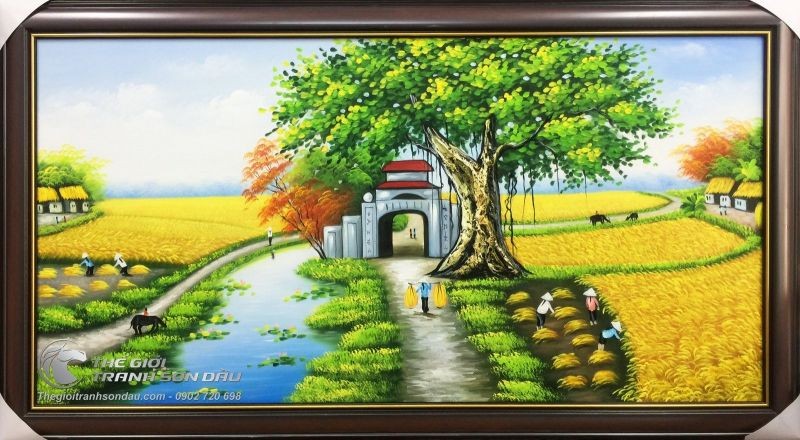 Tranh Phong Cảnh Gánh Lúa Về.jpg