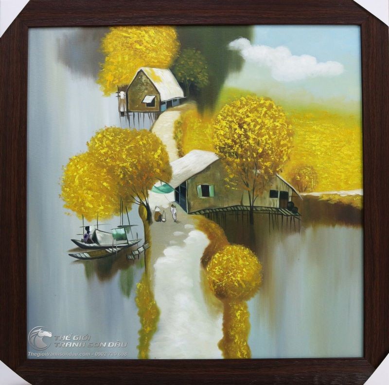 Tranh Phong Cảnh Quê Hương Con Đường.jpg