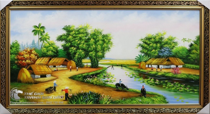 Tranh Phong Cảnh Sinh Hoạt Ở Làng Quê.jpg