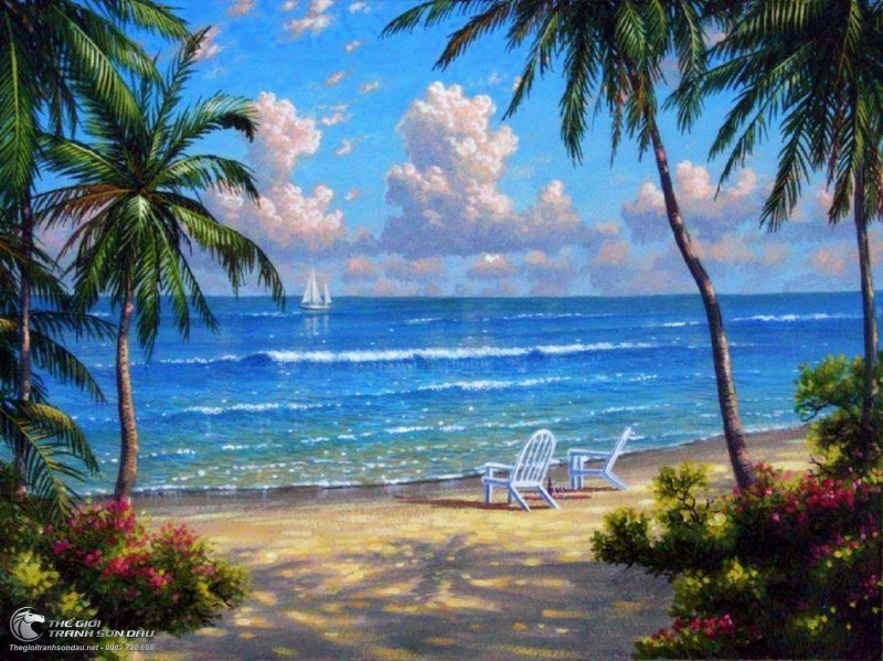 Tranh Phong Cảnh Sơn Dầu Biển Óng Ánh.jpg