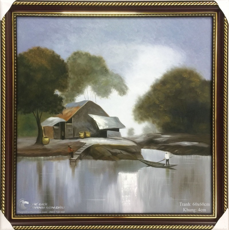Tranh Quê Hương Ngôi Nhà Bên Dòng Sông.jpg