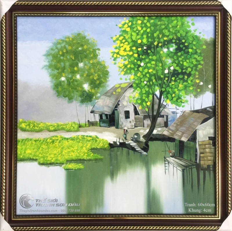 Tranh Quê Hương Ngôi Nhà Bên Sông.jpg