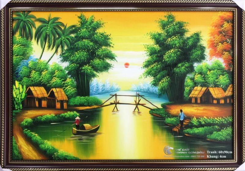 Tranh Quê Hương Sông Nước Hoàng Hôn.jpg