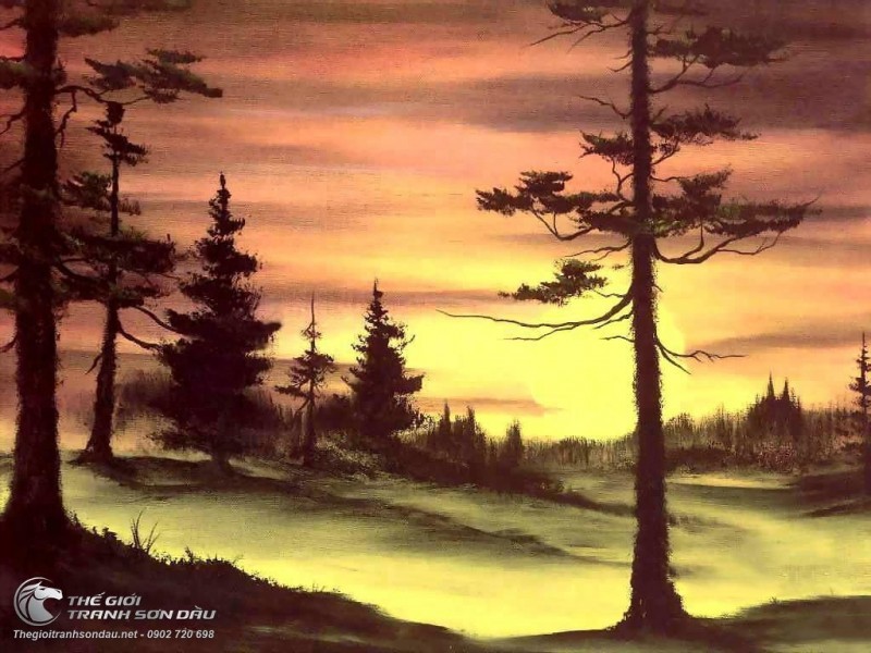 Tranh Rừng Núi Lúc Hoàng Hôn.jpg