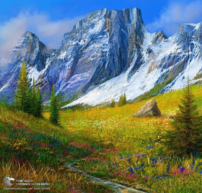 Tranh Rừng Núi Và Đồng Cỏ Xanh.jpg