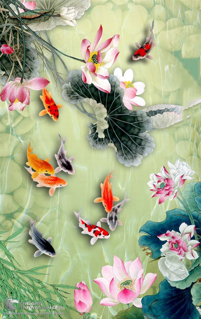 Tranh Sơn Dầu Cẩm Lý Và Hoa Sen.jpg