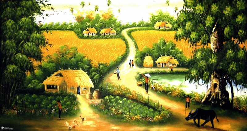 Tranh Sơn Dầu Con Đường Làng Quê.jpg