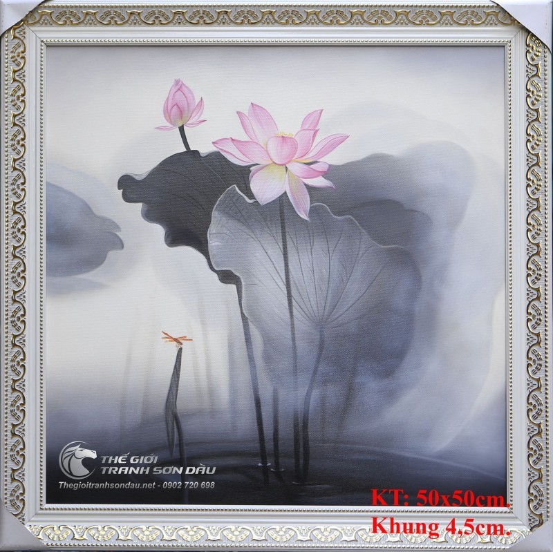 Tranh Sơn Dầu Hoa Sen Tinh Khiết.jpg