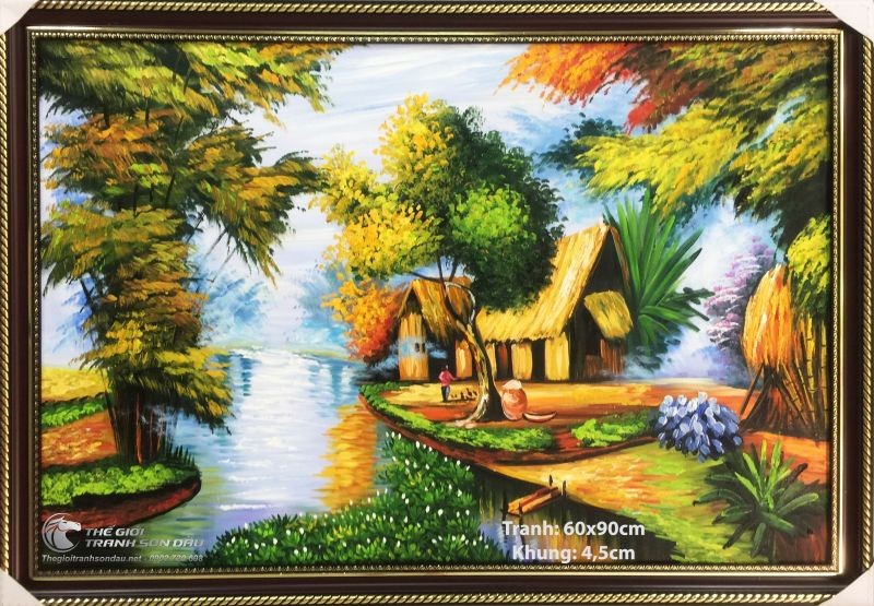 Tranh Sơn Dầu Phong Cảnh Mái Nhà Tranh.jpg