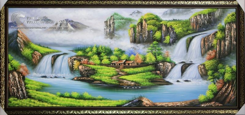 Tranh Sơn Dầu Phong Cảnh Sơn Thủy Hai Thác Nướcư.jpg