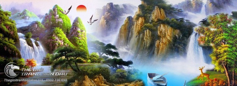 Tranh Sơn Thủy Cảnh Đẹp Thiên Nhiên Tuyệt Diệu.jpg