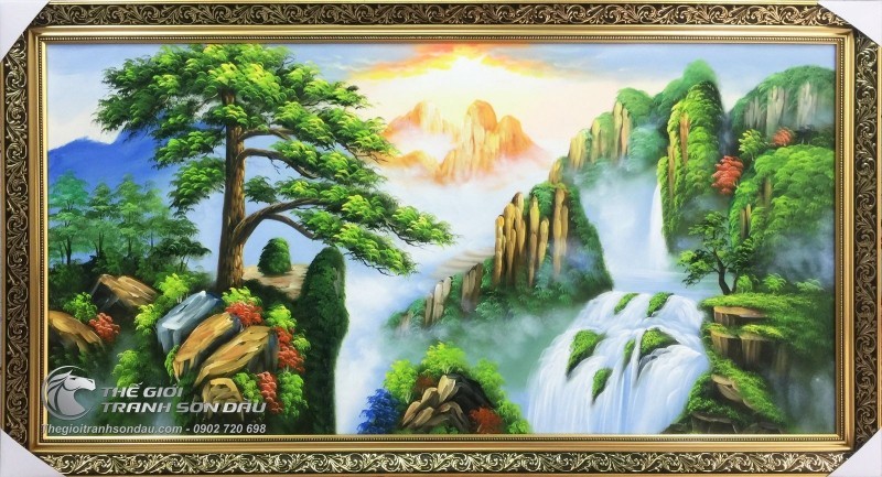 Tranh Sơn Thủy Hoành Tráng Cây Tùng Trên Đỉnh Núi Đẹp.jpg