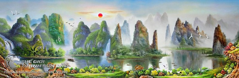 Tranh Sơn Thủy Mây Núi Non Nước Nên Thơ Huyền Ảo.jpg