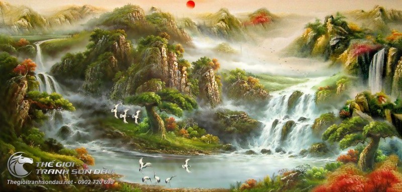 Tranh Sơn Thủy Thiên Nhiên Đồi Núi Mây Nước.jpg