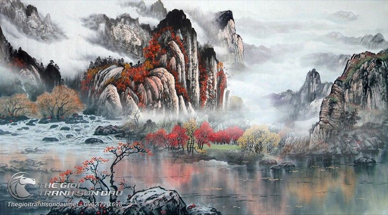 Tranh Thủy Mặc Phong Cảnh Sơn Thủy Hữu Tình Tuyệt Đẹp.jpg