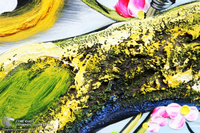 Tranh Tổ Chim Trên Gốc Đào Vẽ Thủ Công Sơn Dầu 100% (7).jpg