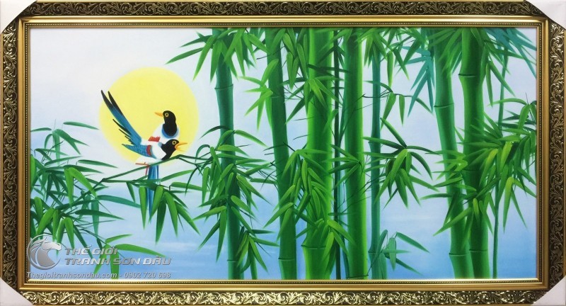 Tranh Trúc Báo Bình An Treo Phòng Khách.jpg