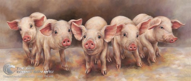 Tranh Vẽ Bầy Heo Con.jpg