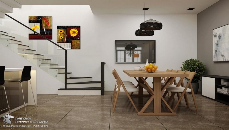 Tranh Vẽ Hoa Mặt Trời Và Loa Kèn Bộ 2 Bức.jpg