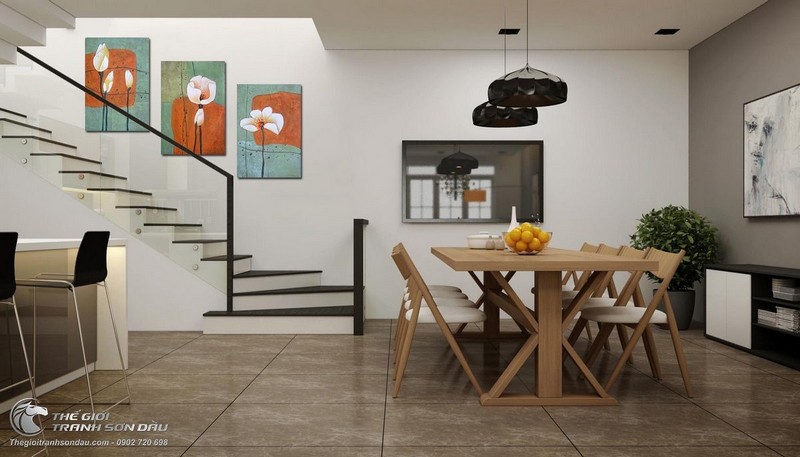 Tranh Vẽ Hoa Sen Lá Vàng Bộ 2 Bức.jpg