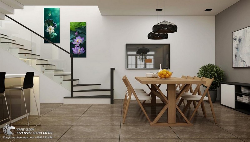 Tranh Vẽ Hoa Sen Tím Trắng Bộ 2 Bức.jpg