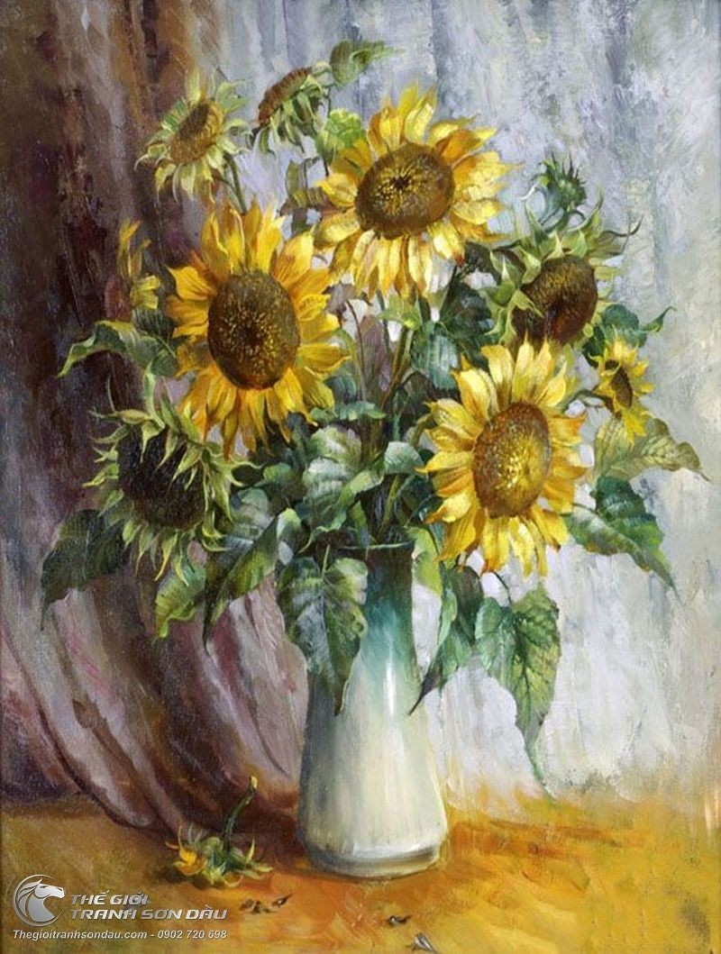 Tranh Vẽ Hướng Dương Và Bông Hoa Rơi.jpg