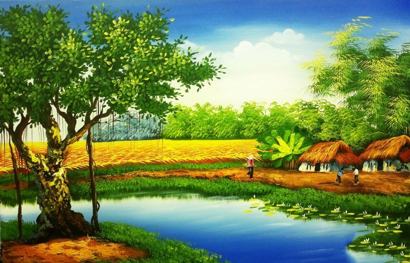 Tranh Vẽ Phong Cảnh Quê Hương Việt Nam.jpg