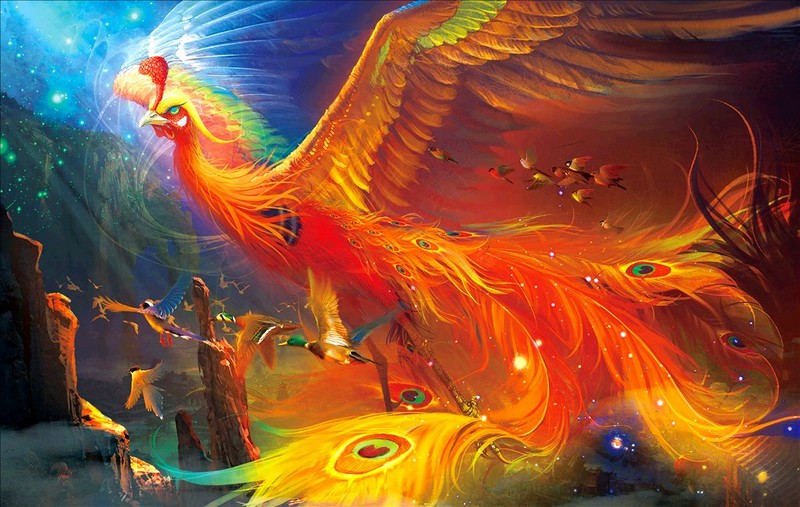 tranh vẽ phượng hoàng tung cánh.jpg