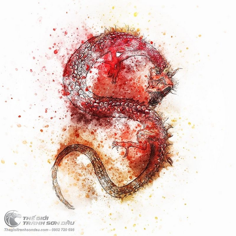 Tranh Vẽ Rồng Và Những Vệt Màu Đỏ Vàng.jpg