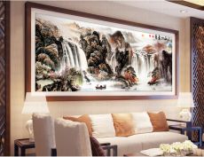 10 Mẫu tranh sơn thủy hoành tráng cho phòng khách rộng