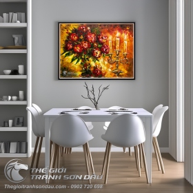 Bức Tranh Sơn Dầu Đêm Hoa Lãng Mạn