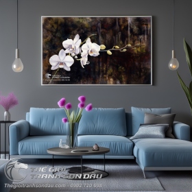 Tranh Ban Đóa Hoa Lan Trắng