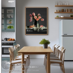 Tranh Bình Hoa Tulip Màu Hồng
