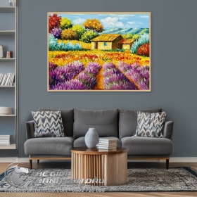 Tranh Cảnh Thiên Nhiên Ngôi Nhà Sơn Quê