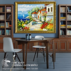 Tranh Châu Âu Góc Phố Bên Bờ Biển